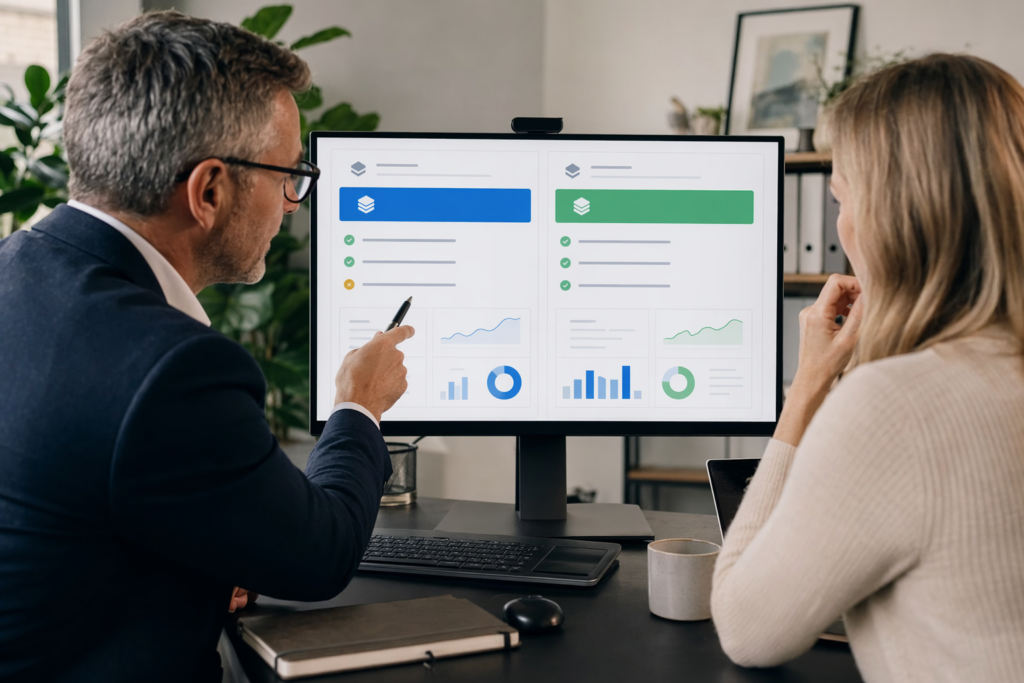 Managed wordpress hosting vs webhosting in visuele vergelijking voor ondernemers die een hostingpakket willen kiezen.